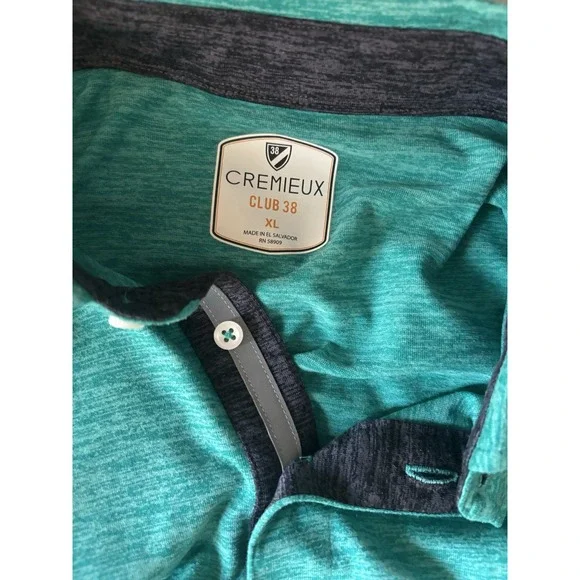 DANIEL CREMIEUX Club 38 Mens Performance Teal Blue Golf Polo Shirt Extra Large - Picture 5 of 11